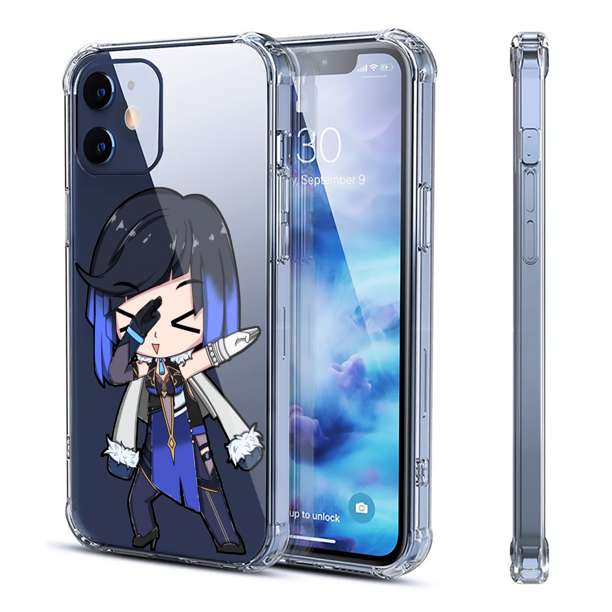 げんし神 夜兰 やらん genshin Yaran 【iPhone 12シリーズ対応】透明スマホケース（クリアソフトケース）